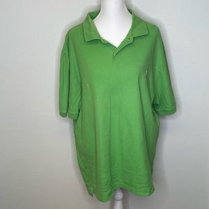 Chaps Men's Size XL Lime Green Short Sleeve Polo Shirt 100% Cotton